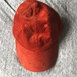 Corduroy hat.